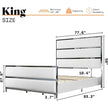 Modern Velvet Upholstered King Bed Frame with Tall Headboard and Silver Edge Design - Sturdy Construction, Noise-Free, Easy Assembly