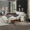 Modern Multi-functional Bed with Storage, Bluetooth Speakers, and Massage Chair