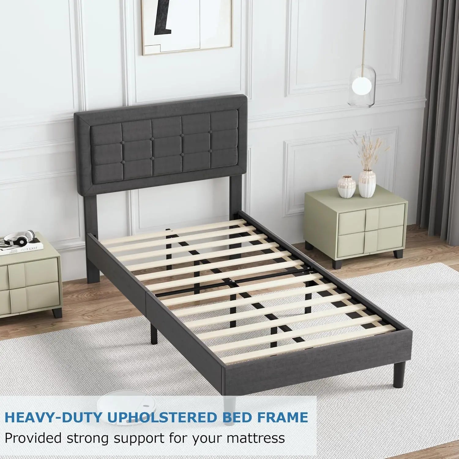 Twin Upholstered Bed Frame