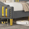 Luxury and Functionality Combined: Adjustable Velvet Full Bed Frame with Headboard