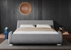 Stylish PU Leather Bed Frame with Sleigh Design