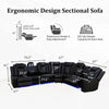 Nowoczesna sofa modułowa Chesterfield z funkcją rozkładania i schowkiem