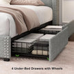 Full Size Bed Frame with Storage and Charging Features