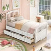 Modern Twin Bed Frame with 6 Drawers