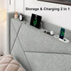 Full Size Bed Frame with Storage and Charging Features