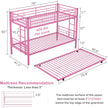 Modern Metal Twin Bunk Bed with Trundle - Sturdy, Safe, and Versatile