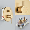 Brushed Gold Concealed Rainfall Shower Faucet