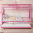 Modern Metal Twin Bunk Bed with Trundle - Sturdy, Safe, and Versatile