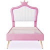 Cute Crown Design Princess Bed Frame with LED Lights