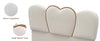 Modern Beige Bed Frame with Heart-Shaped Headboard and LED Lights