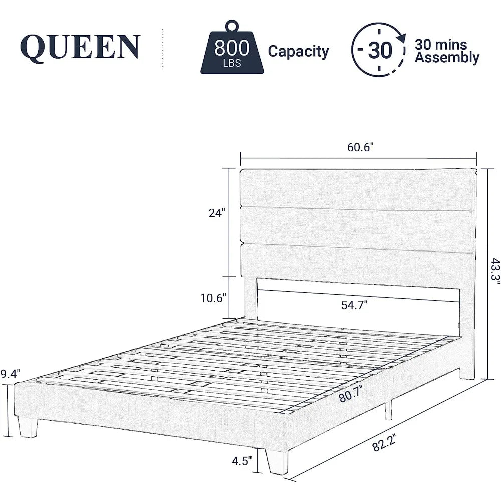 Queen Size Minimalist Bed Frame