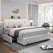 Modern Bed Frame with Smart LED Adjustable Headboard