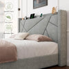 Full Size Bed Frame with Storage and Charging Features