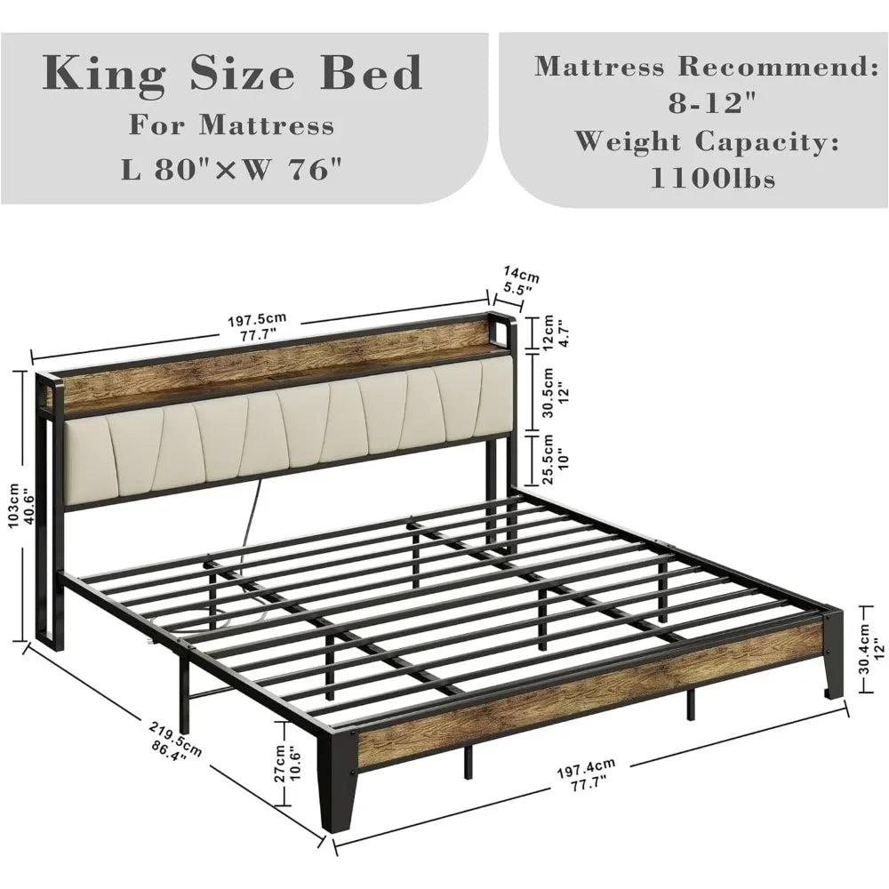 Full Bed with Convenient Charging Station