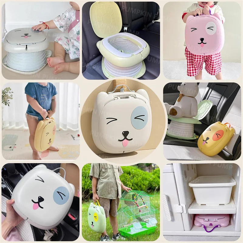 Children’s Portable Cartoon Toilet with Concealed Tank