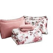 King Size Pink Floral 7-Piece Bedding Set