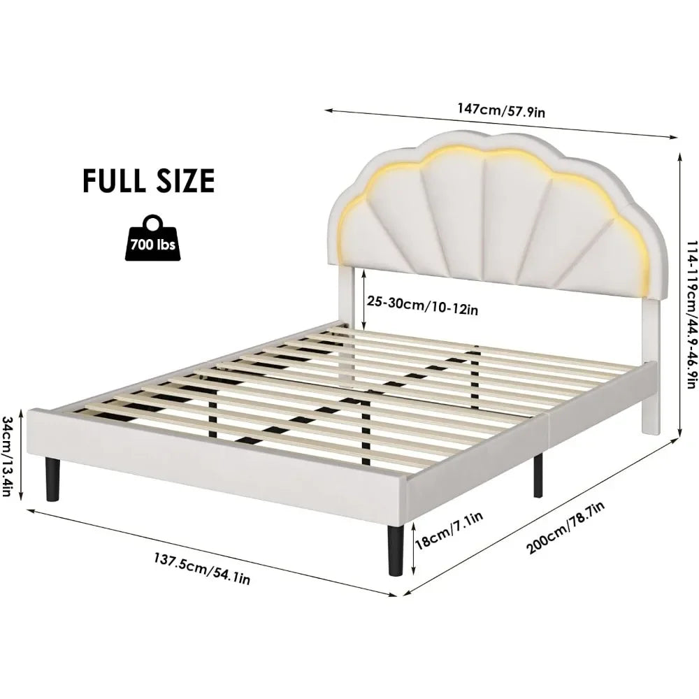 LED Upholstered Bed Frame