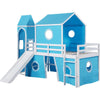 Kids Loft Bed with Slide and Playhouse Design