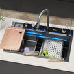 Stainless Steel Digital Display Single Bowl Sink with Faucet