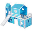 Kids Loft Bed with Slide and Playhouse Design