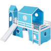 Kids Loft Bed with Slide and Playhouse Design