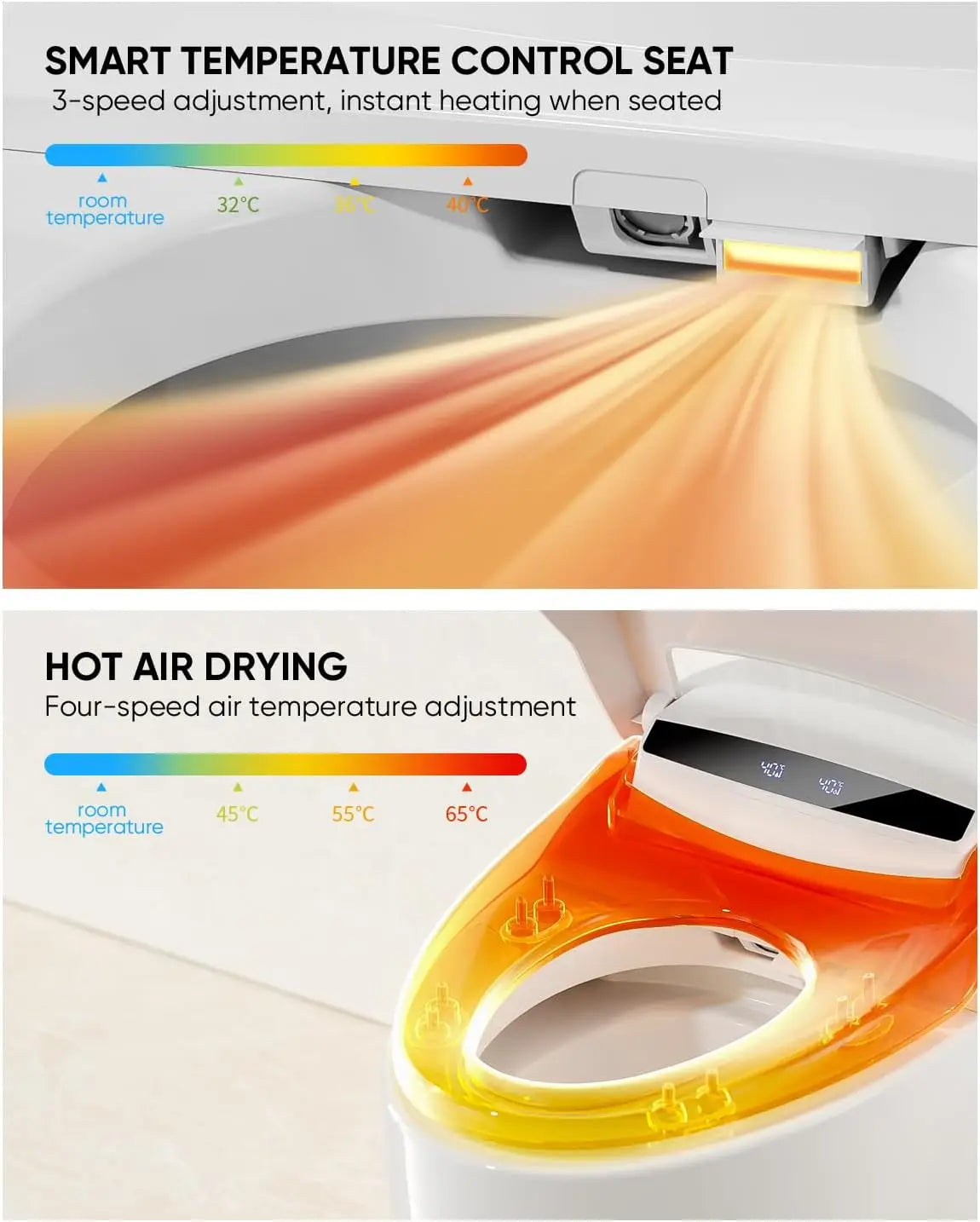 Luxury Smart Toilet with Warm Water Sprayer