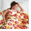 Soft Food Blanket Pizza Noodles Lightweight Plush Flannel Quilt Double Sided Throw Blanket For Couch Decorative Carpet For Home