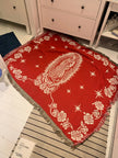 Maria Blanket The Virgin Mary Tapestry Office Air Conditioning Red Black Blankets Nap Blanket Living Room Sofa Ornaments