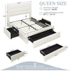 King Size Upholstered Platform Bed with Storage