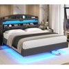 Modern Floating Bed Frame with RGB LED Lights