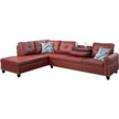 Elegant L-Shaped 3-Piece Faux Leather Sectional Couch with Storage Ottoman