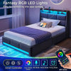 Modern Minimalist Twin Bed with RGB LED Lighting