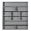 Modern Full over Full Bunk Bed with Storage Shelves and Drawers - Sleek Grey Finish