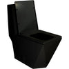 Glossy Black Modern Square Toilet with Dual Flush