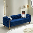 84-Inch Modern Velvet Sofa with Gold Metal Legs