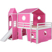 Kids Loft Bed with Slide and Playhouse Design