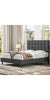 Queen Upholstered Platform Bed with Wing Design