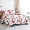 King Size Pink Floral 7-Piece Bedding Set