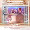 Twin Metal Loft Bed with U-Shaped Desk and RGB LED Lights