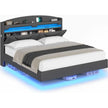 Modern Floating Bed Frame with RGB LED Lights