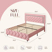 Full Modern Bed Frame with Adjustable Diamond Headboard