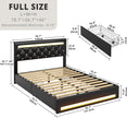 Full-Size Bed Frame with RGB LED Light and Adjustable Headboard