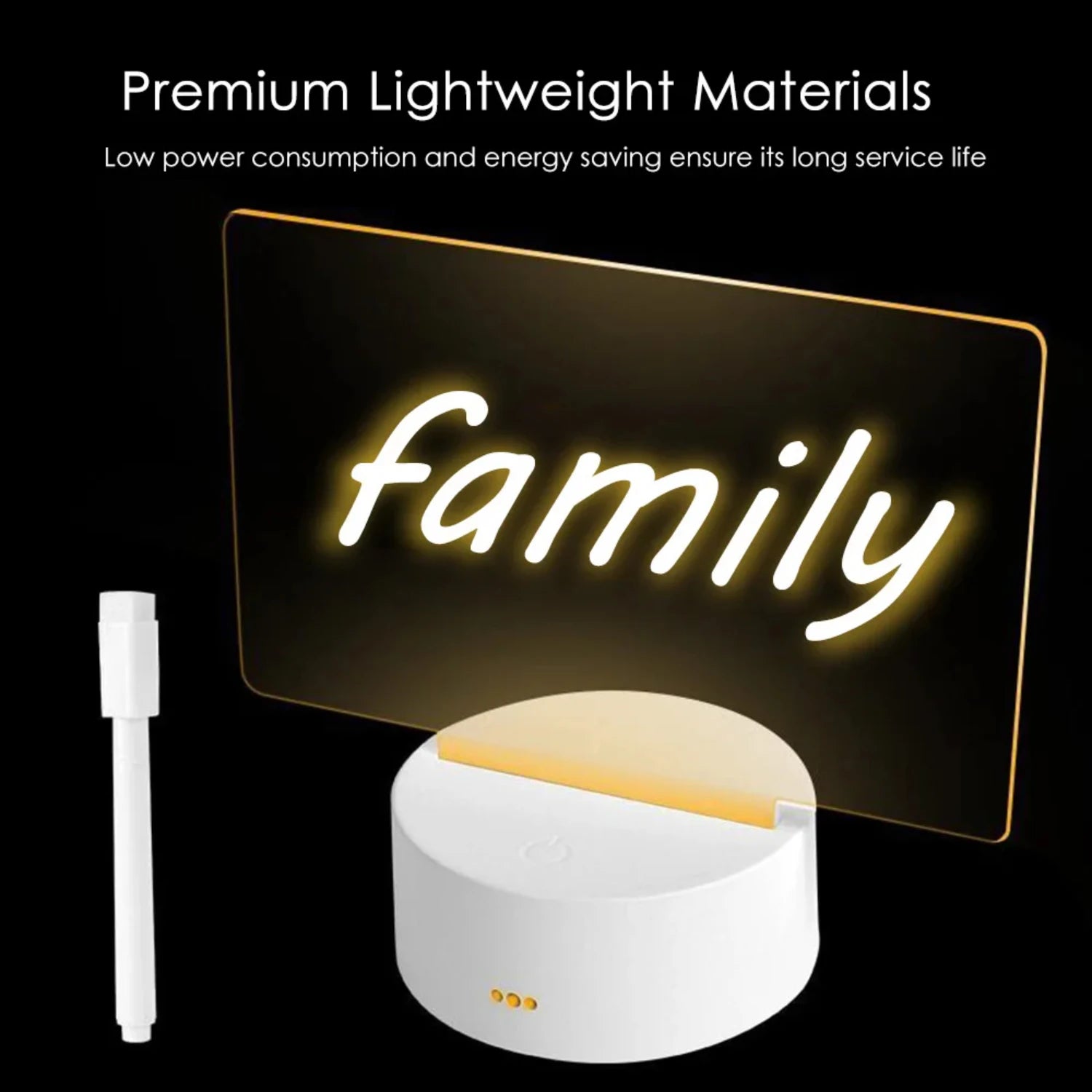 New LED Night Light Note Board Message Board with Pen USB Battery Power Holiday Light Desktop Lamp Bedroom Decor Children Gift