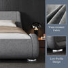 Stylish PU Leather Bed Frame with Sleigh Design