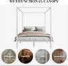 Customizable Metal Canopy Bed with Storage Space and Sturdy Construction - Modern Style