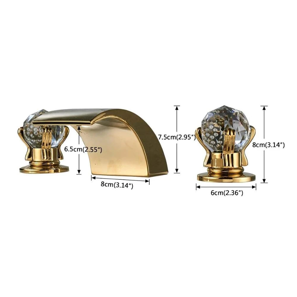 Gold Deck-Mounted Basin Faucet