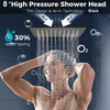 Bathroom chrome plated concealed stainless steel pressurized shower shower set with extended lever arm, toilet top spray shower