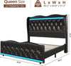 Queen Bed Frame with LED Headboard