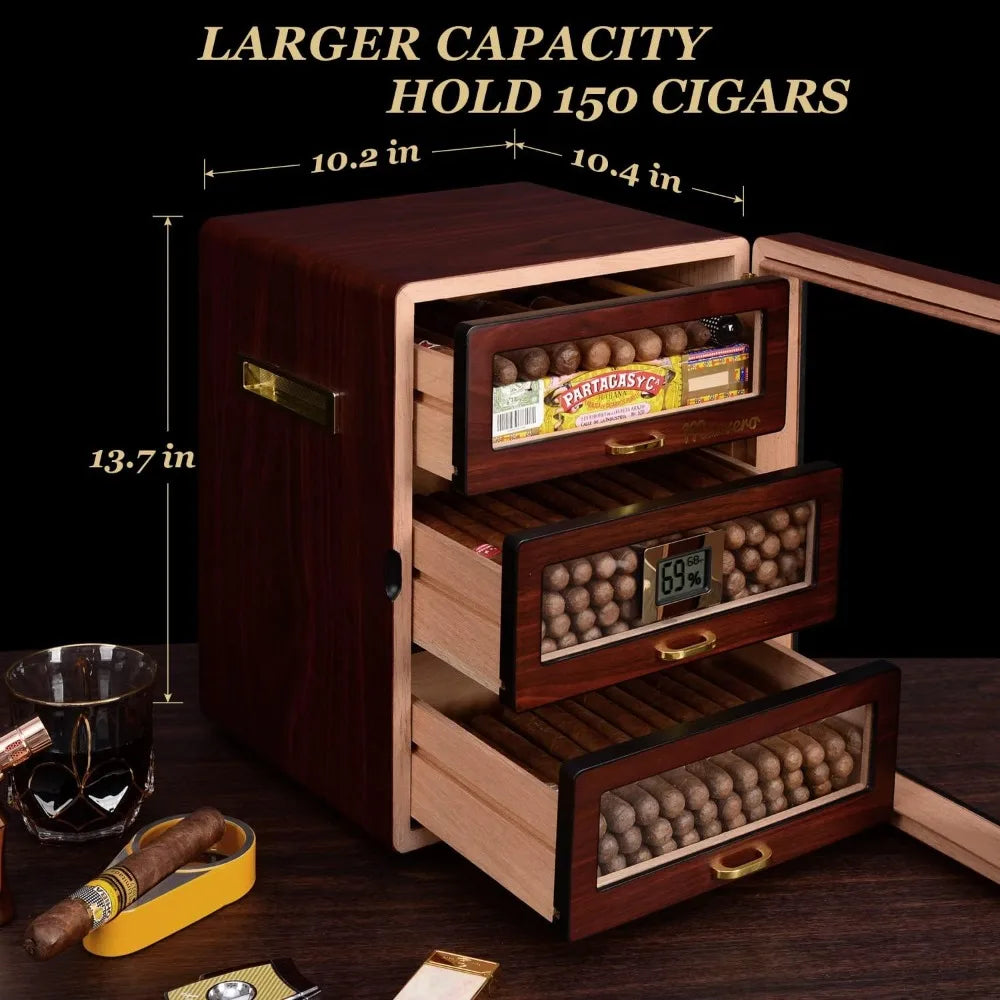 Humidor na cygara z podwójnymi szklanymi drzwiami