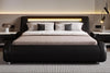 Minimalist Modern King Bed Frame with LED Adjustable Headboard